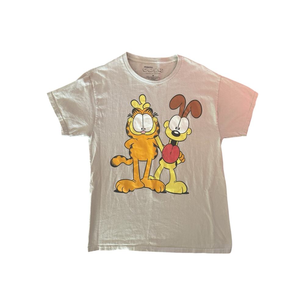 Garfield & Odie Beige Graphic Tee | Men’s Medium | Nickelodeon Cartoon Shirt - Picture 2 of 7